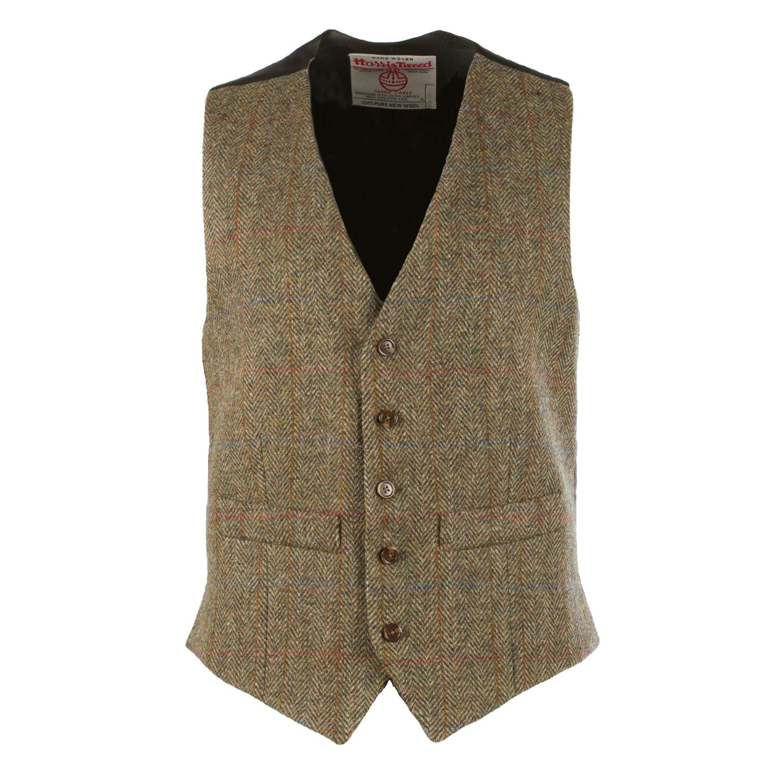 Men's Harris Tweed Lewis Waistcoat GREEN Dunedin Cashmere