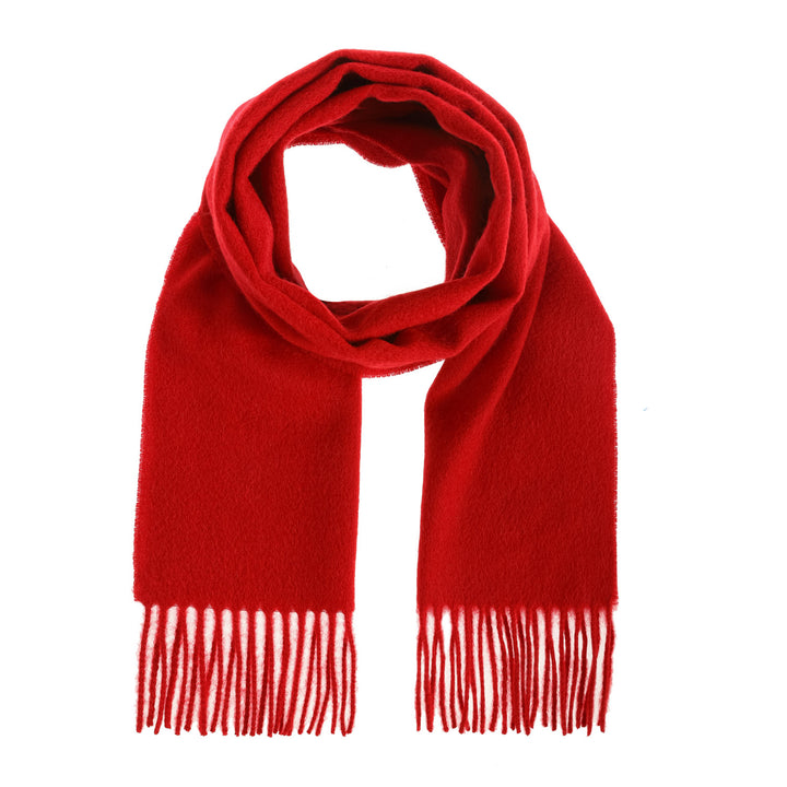 Edinburgh 100% Lambswool Scarf Red Rouge - Dunedin Cashmere