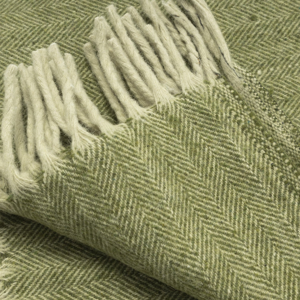 Herringbone Blanket Green - Dunedin Cashmere