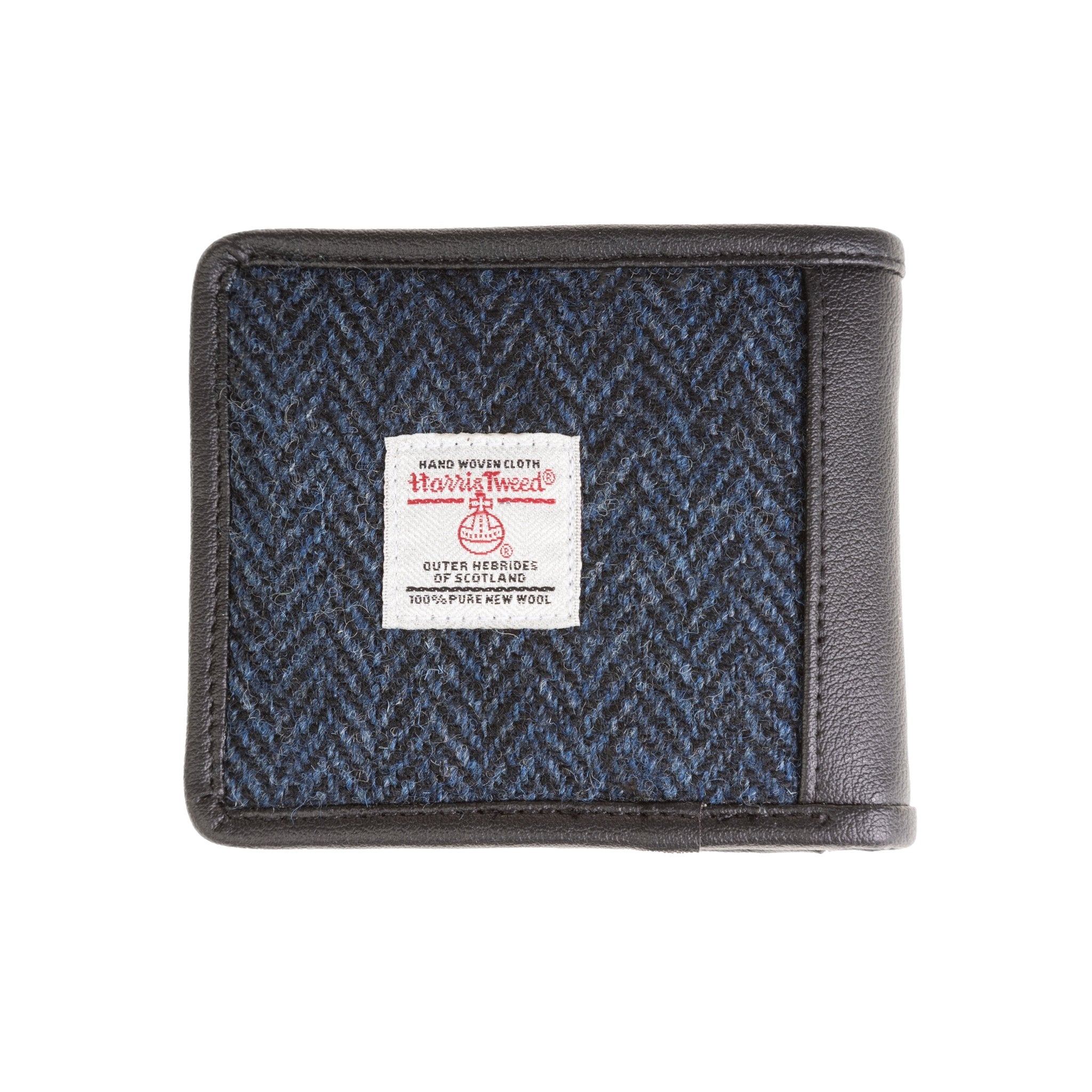 Mens Ht Vegan Leather Wallet Navy Blue Herringbone / Black Dunedin C