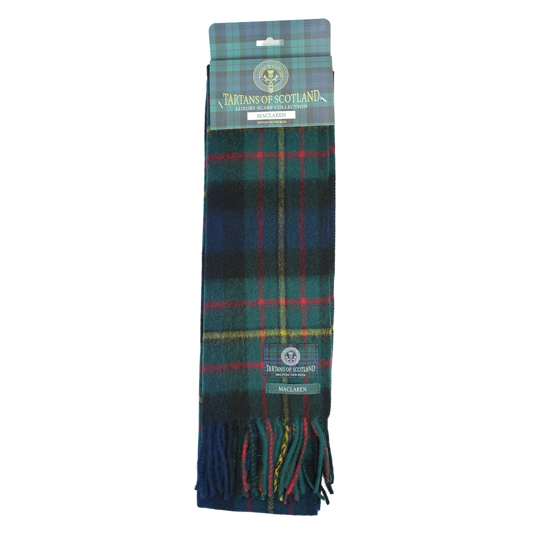 Tartan of Scotland 100% Pure New Wool Clan Scarf - MacLaren