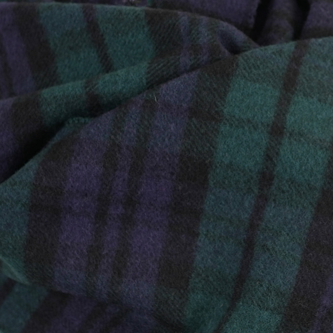 100% Lambswool Scarf – Traditional Tartan &amp; Check Designs - Made in Scotland - Black Watch