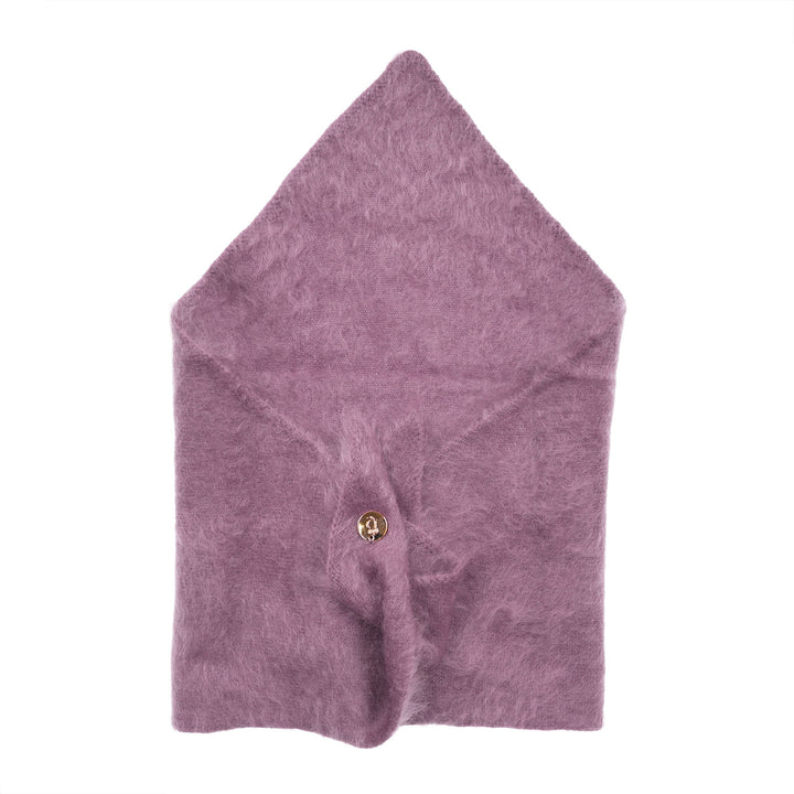 Pure Brushed Luxury Cashmere Triangle Head Scarf - VIOLET