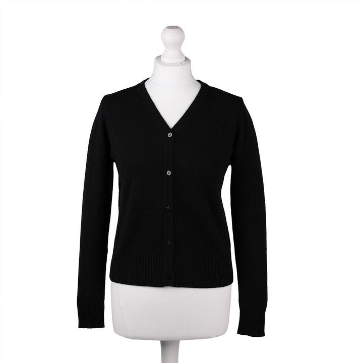 Woman's 100% Cashmere V‑Neck Cardigan - Black