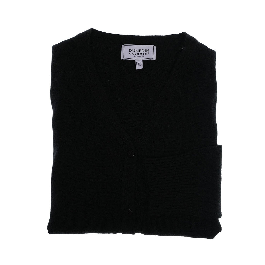 Woman's 100% Cashmere V‑Neck Cardigan - Black