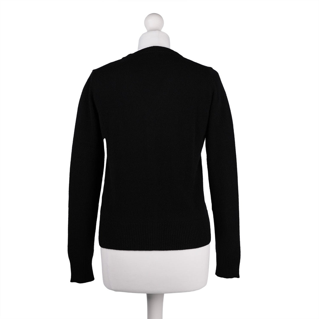 Woman's 100% Cashmere V‑Neck Cardigan - Black