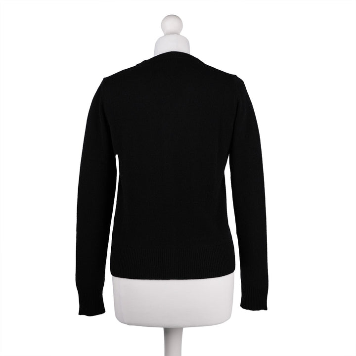 Woman's 100% Cashmere V‑Neck Cardigan - Black