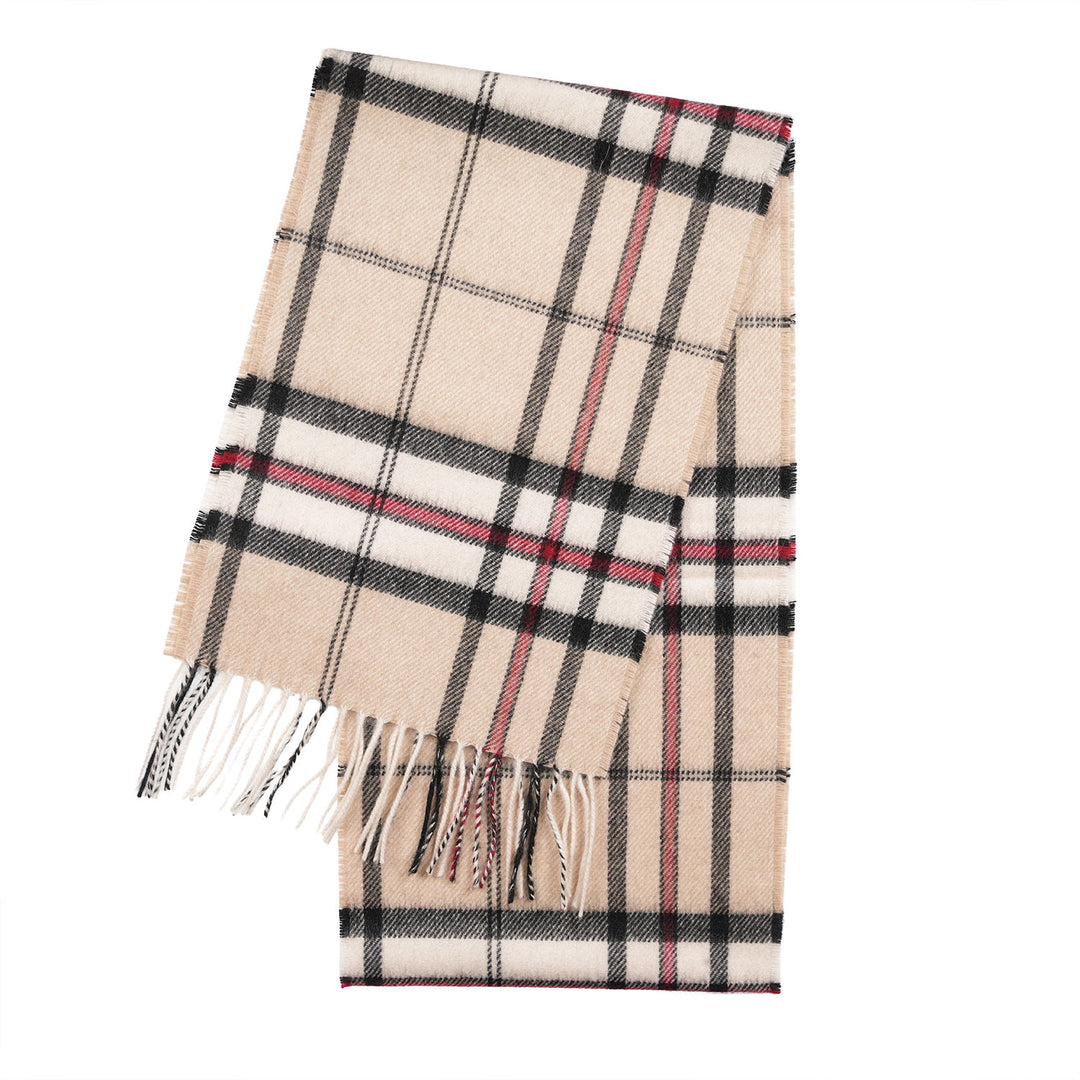 Tartan Weaving Mill 100% Pure Cashmere Scarf – Made in Scotland - Thomson Camel - Maxi Check
