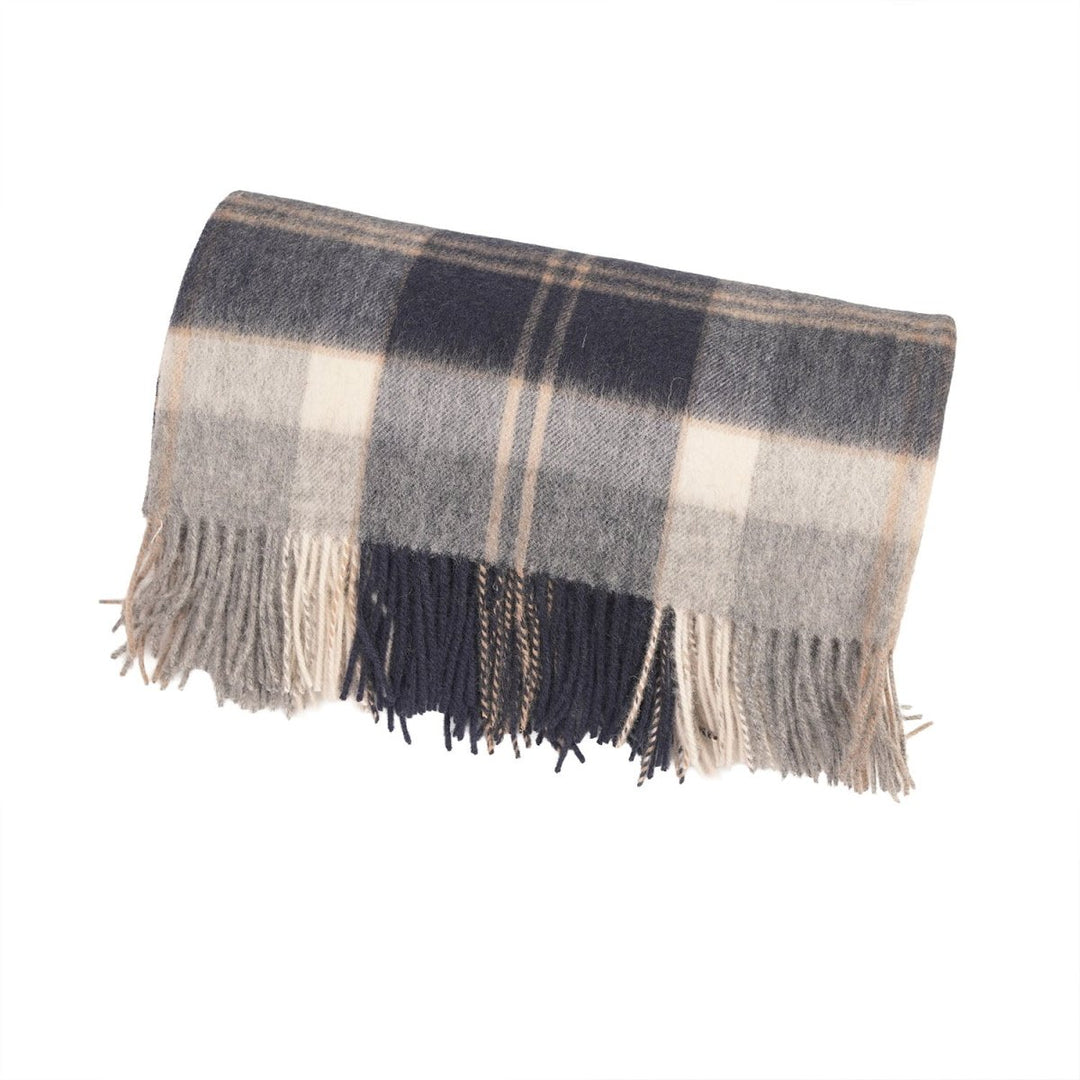 100% Pure Lambswool Blanket Throw – Luxury Soft Warm Wool Blanket - Home Décor - BANNOCKBANE SILVER