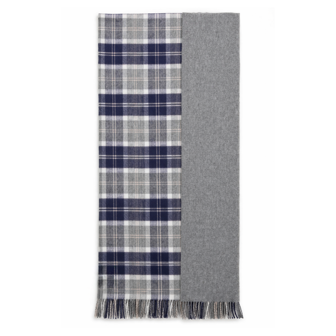 The Highland Wrap: Reversible Ultra-Soft Tartan Stole - Bannockbane Silver