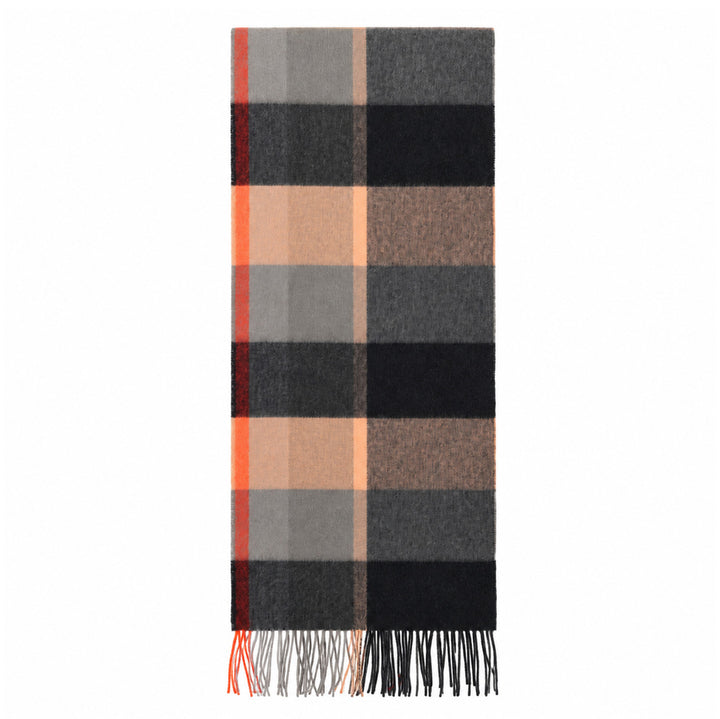 Heritage of Scotland 100% Lambswool Wide Scarf Soft Unisex Winter Wrap - Tartan &amp; Check Designs - KIRKSTALL CHECK CAMEL
