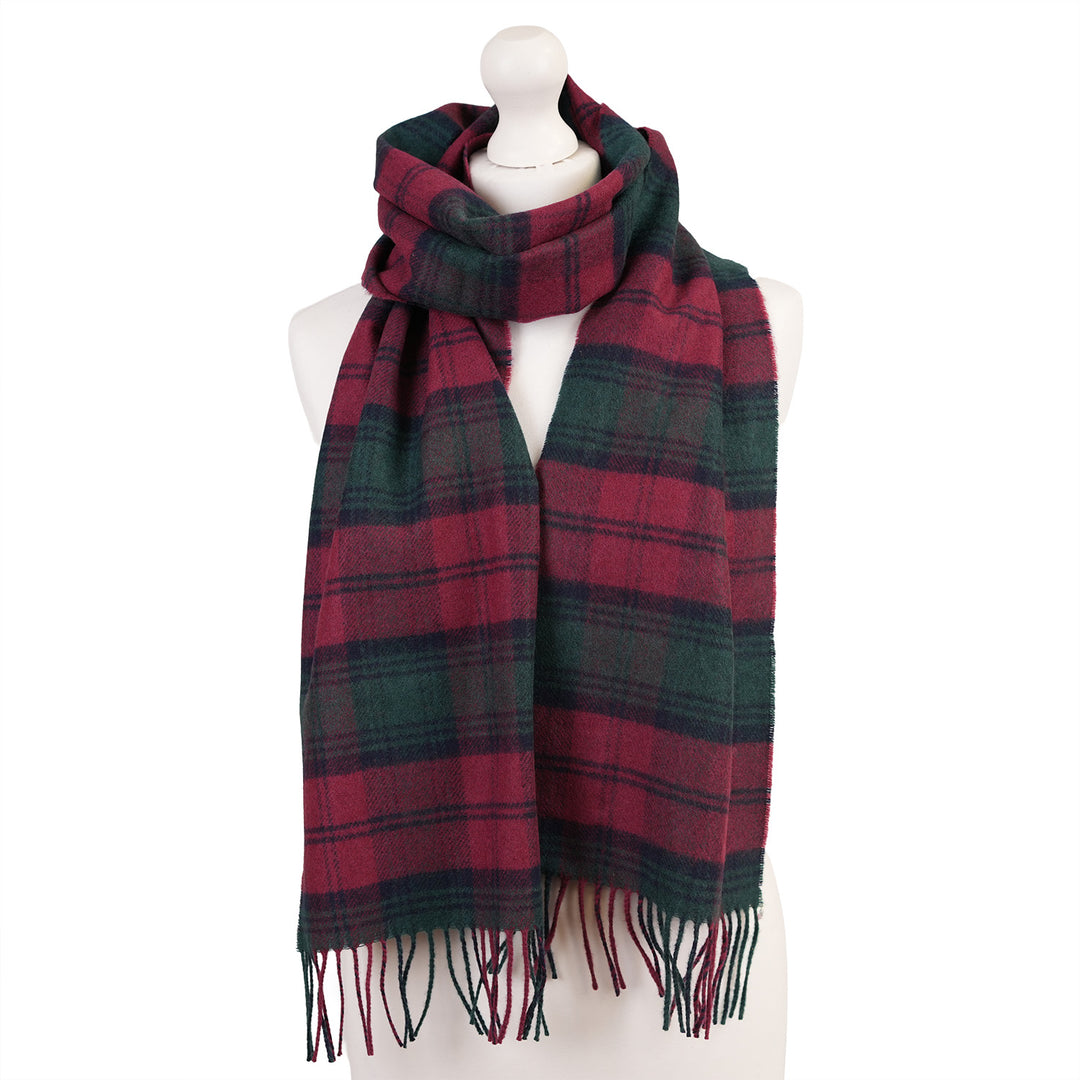 100% Lambswool Scarf – Traditional Tartan &amp; Check Designs - Made in Scotland - Lindsay