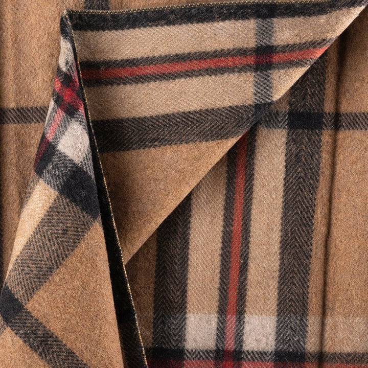 Scottish Tartan Wool-Blend Blanket Throw – Highland Comfort - EXPLODED THOMSON CAMEL
