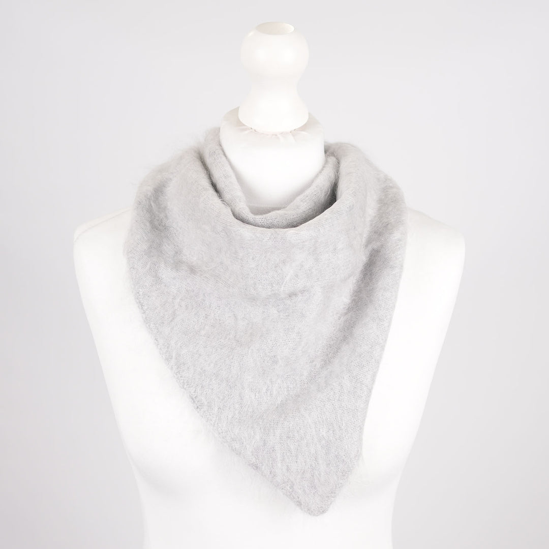 Pure Brushed Luxury Cashmere Triangle Head Scarf - RAIN