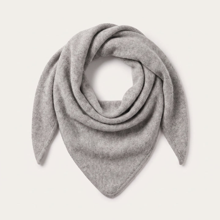 Women’s Luxury Ribbed Cashmere Triangle Scarf - OYSTER