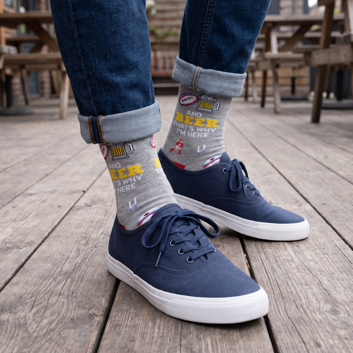 Men’s Luxury Bamboo Socks – Soft, Breathable &amp; Stylish Everyday Comfort - RUGBY AND BEER GREY