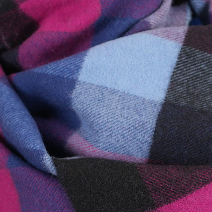 100% Lambswool Scarf – Traditional Tartan &amp; Check Designs - Made in Scotland - 5 Square Purples