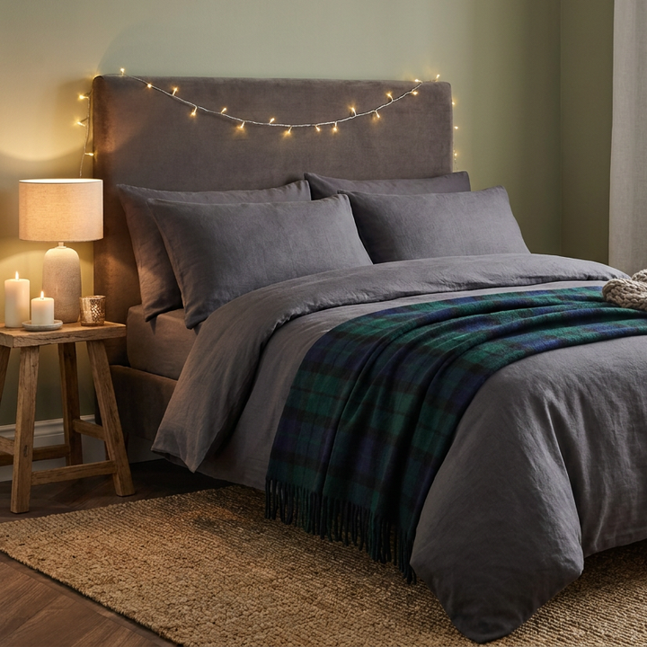 Scottish Tartan Wool-Blend Blanket Throw – Highland Comfort - MACKAY