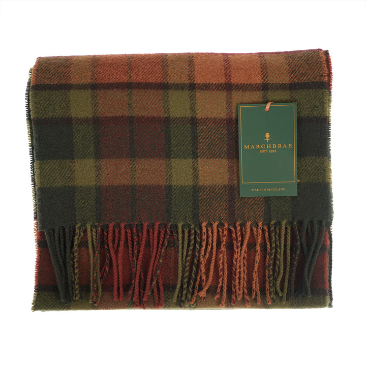 100% Lambswool Scarf – Traditional Tartan &amp; Check Designs - Made in Scotland - Buchanan Autumn