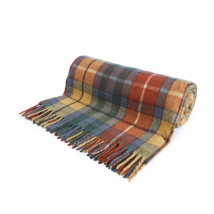 Highland Wool Blend Tartan Blanket Throw – Extra Warm Scottish Wool Blend – BUCHANAN ANCIENT