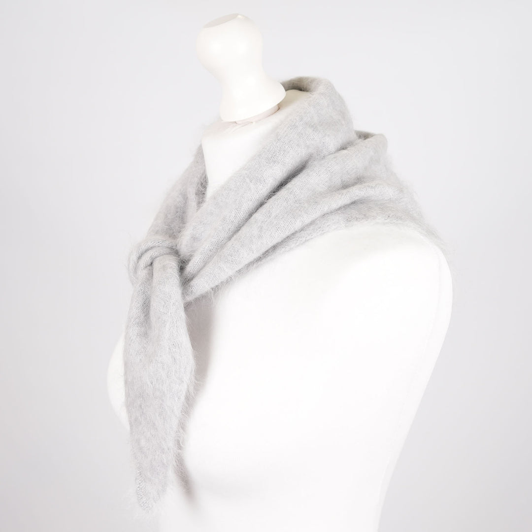 Pure Brushed Luxury Cashmere Triangle Head Scarf - RAIN