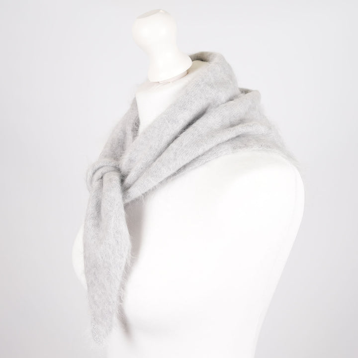 Pure Brushed Luxury Cashmere Triangle Head Scarf - RAIN