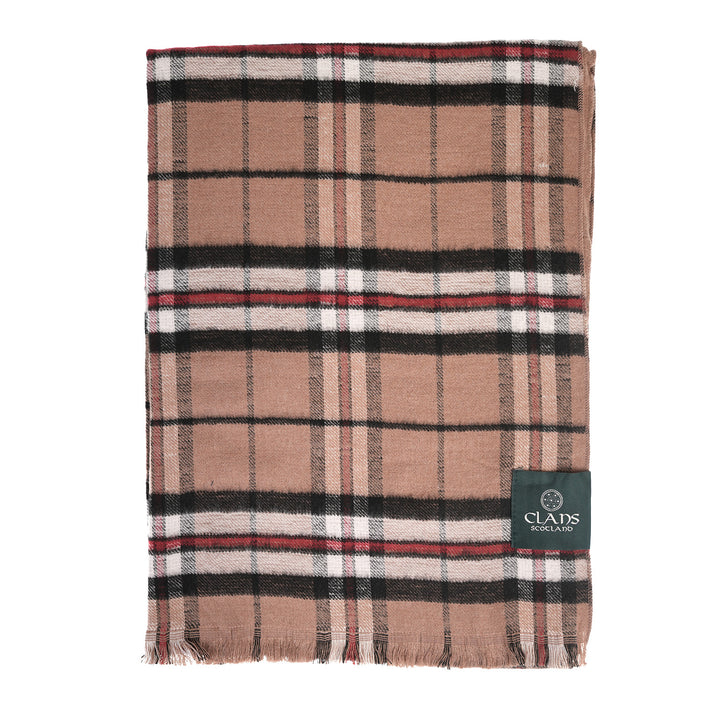 The Highland Wrap: Reversible Ultra-Soft Tartan Stole - Thomson Camel