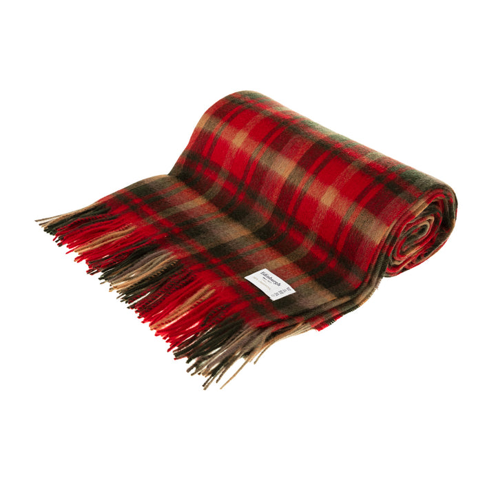 100% Pure Lambswool Blanket Throw – Luxury Soft Warm Wool Blanket - Home Décor - DARK MAPLE