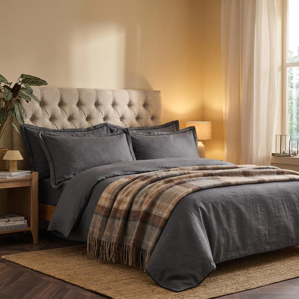 Scottish Tartan Wool-Blend Blanket Throw – Highland Comfort - MACKELLAR NATURAL