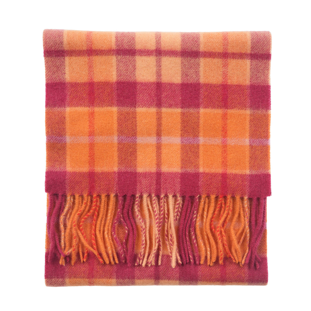 .Edinburgh 100% Lambswool Scarf – Premium Soft Wool Wrap - CRAGG CHECK GINGER