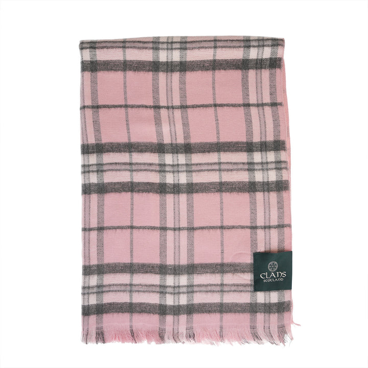 The Highland Wrap: Reversible Ultra-Soft Tartan Stole - Thomson Pink