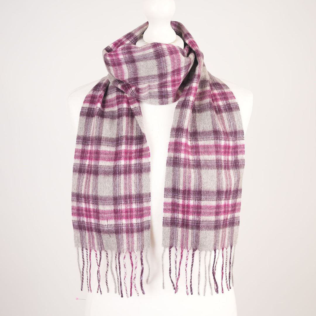 Kids 100% Cashmere Mini Scarf by Edinburgh Cashmere - Soft Luxury Children’s Scarf - Stewart Purple