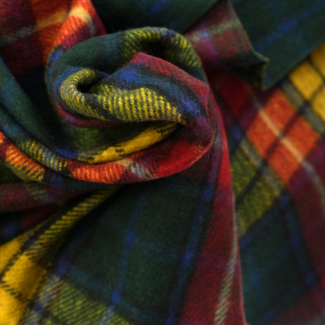 Highland Wool Blend Tartan Blanket / Throw Extra Warm Buchanan Modern