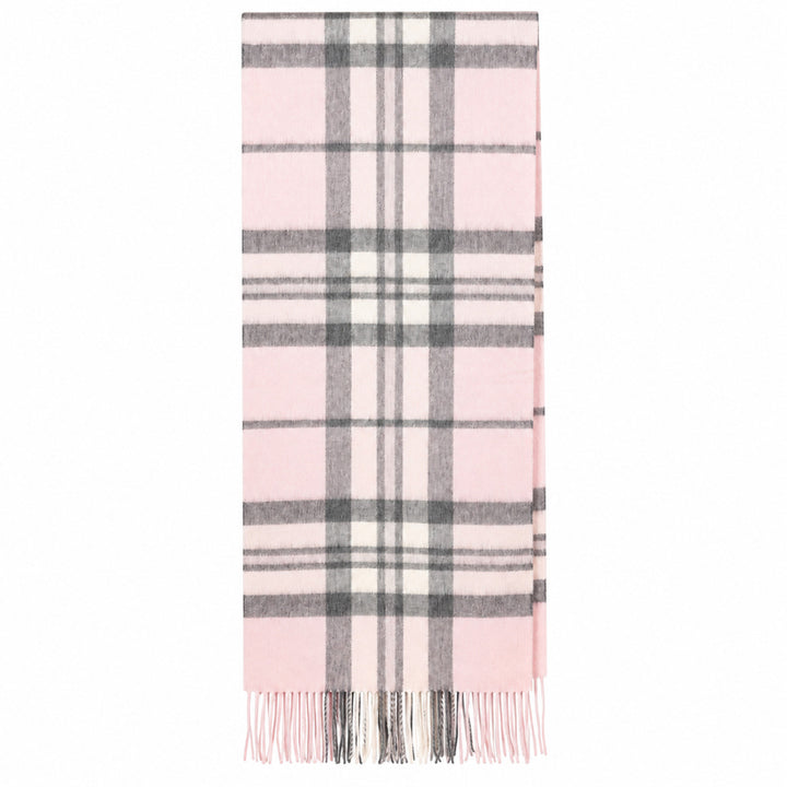 Heritage of Scotland 100% Lambswool Wide Scarf Soft Unisex Winter Wrap - Tartan &amp; Check Designs - THOMSON PALE PINK