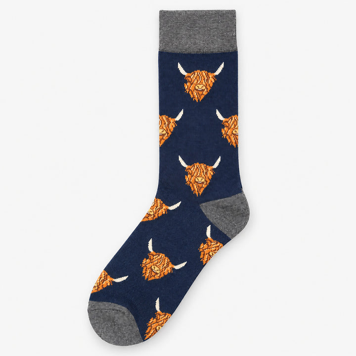 Men’s Luxury Bamboo Socks – Soft, Breathable &amp; Stylish Everyday Comfort - COW HEAD NAVY