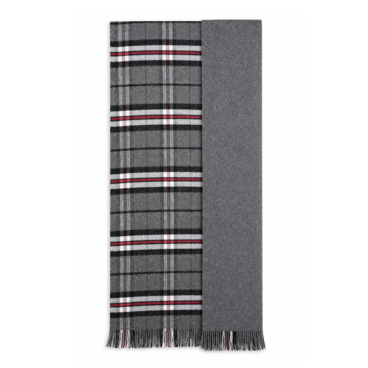The Highland Wrap: Reversible Ultra-Soft Tartan Stole - Thompson Grey