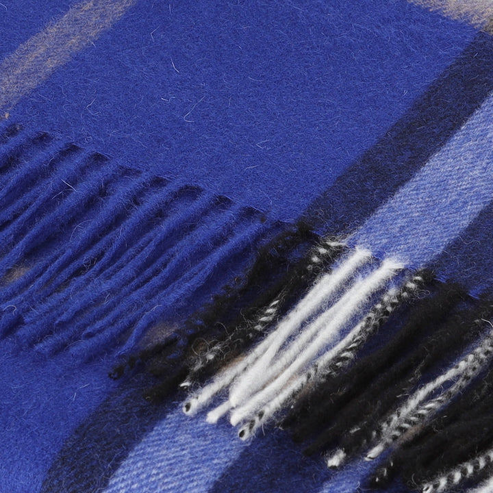 Heritage of Scotland 100% Lambswool Wide Scarf Soft Unisex Winter Wrap - Tartan &amp; Check Designs - ENLARGED OFF CTR SCOTTY THOM ULTRAMARINE