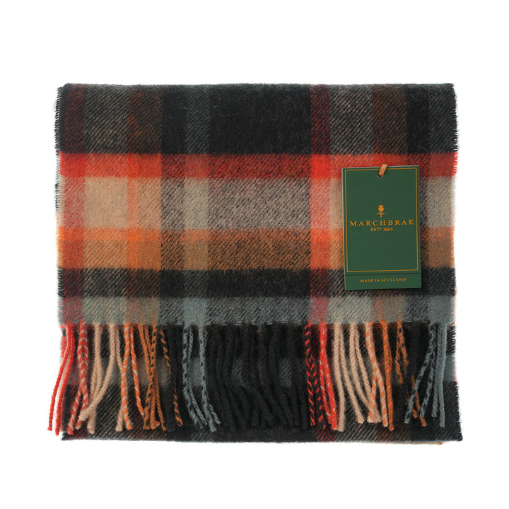 100% Lambswool Scarf – Traditional Tartan &amp; Check Designs - Made in Scotland - Abstract Spice