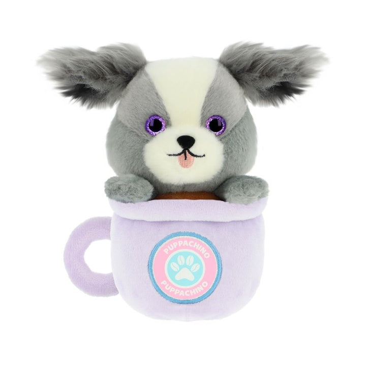 Keel Toys Café Cute Puppachino Soft Toys – Puppy Plush - Collie Purple
