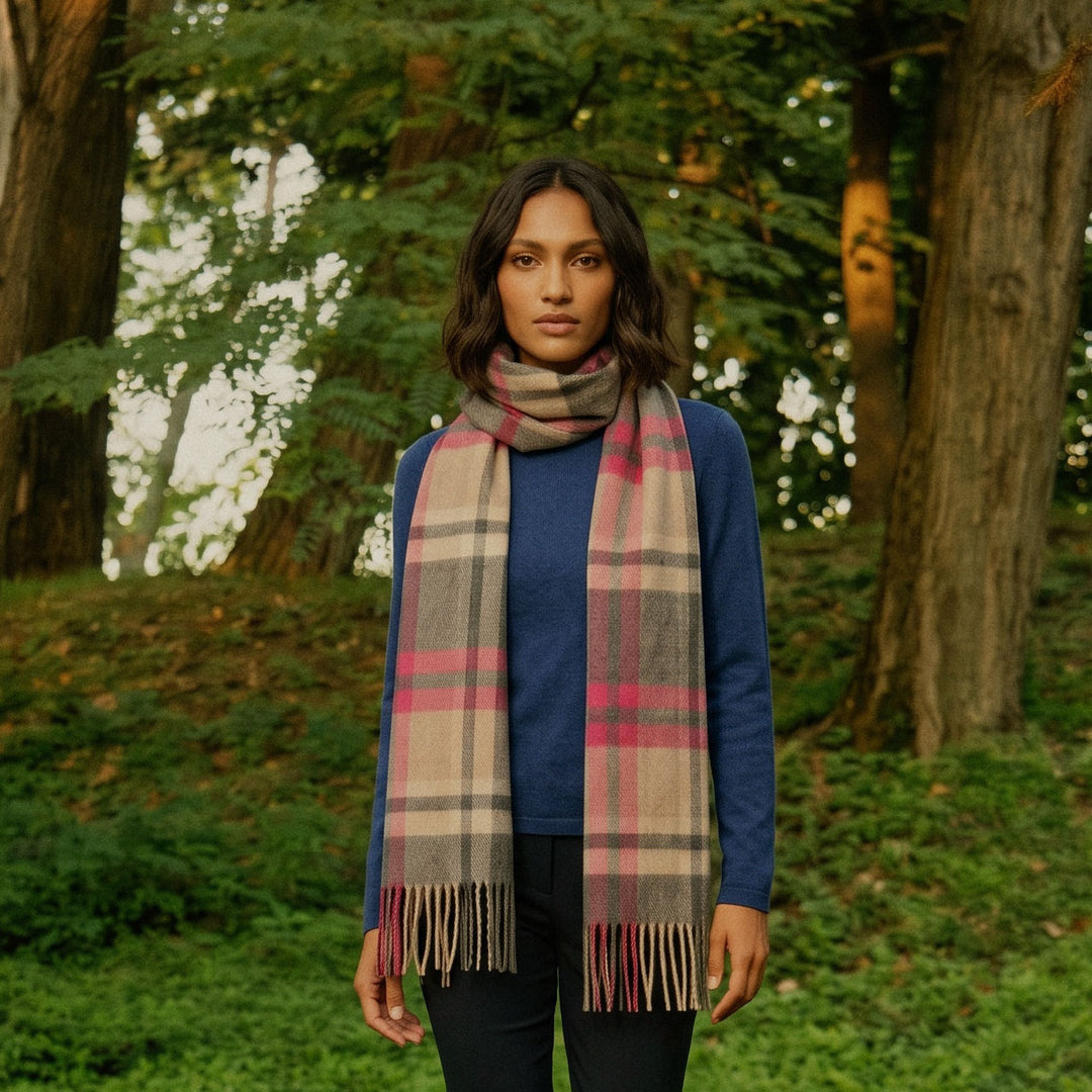 Tartan Weaving Mill 100% Pure Cashmere Scarf – Made in Scotland - AMPLIFIED RUBY