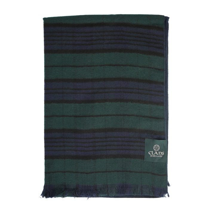 The Highland Wrap: Reversible Ultra-Soft Tartan Stole - Black Watch