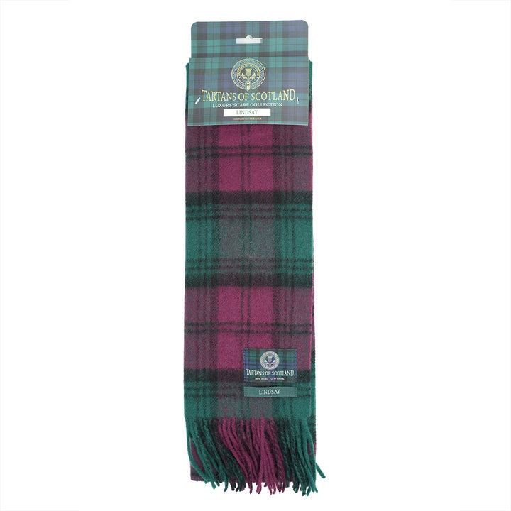 Tartan of Scotland 100% Pure New Wool Clan Scarf - Lindsay