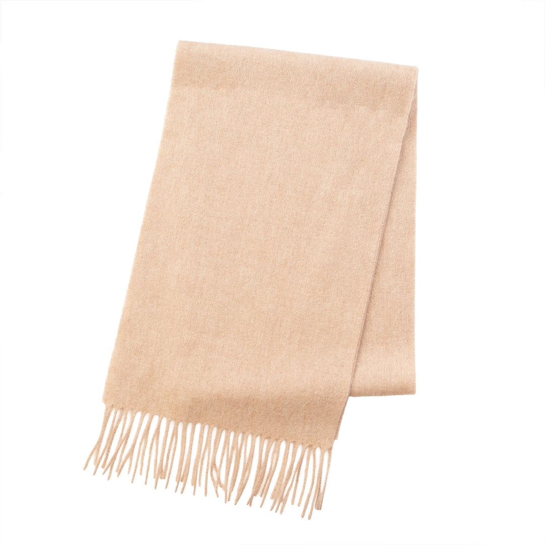 Edinburgh 100% Lambswool Scarf – Premium Soft Wool Wrap - Plain Vicuna