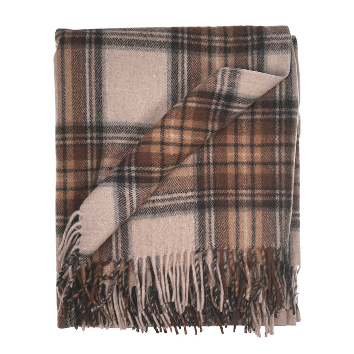 Scottish Tartan Wool-Blend Blanket Throw – Highland Comfort - STEWART NATURAL DRESS