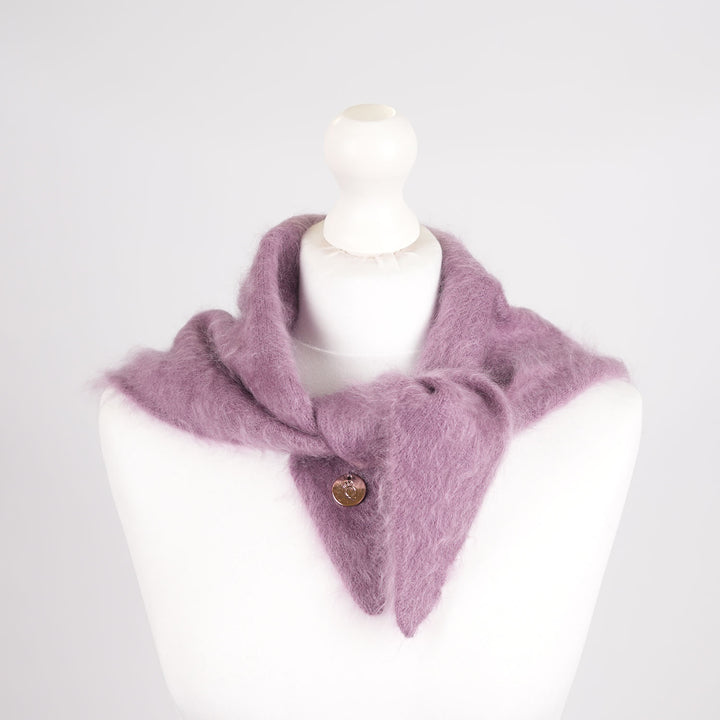 Pure Brushed Luxury Cashmere Triangle Head Scarf - VIOLET