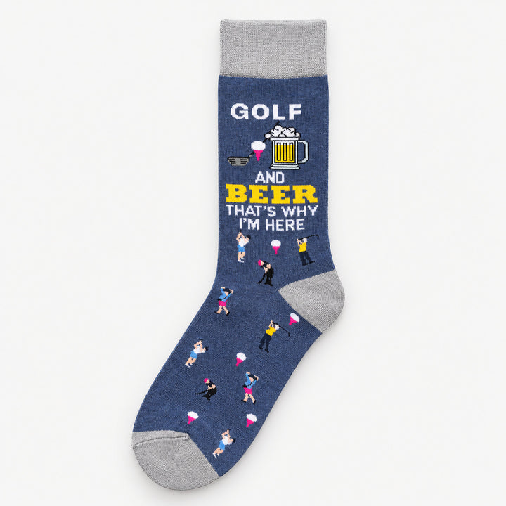 Men’s Luxury Bamboo Socks – Soft, Breathable &amp; Stylish Everyday Comfort - GOLF AND BEER DARK DENIM