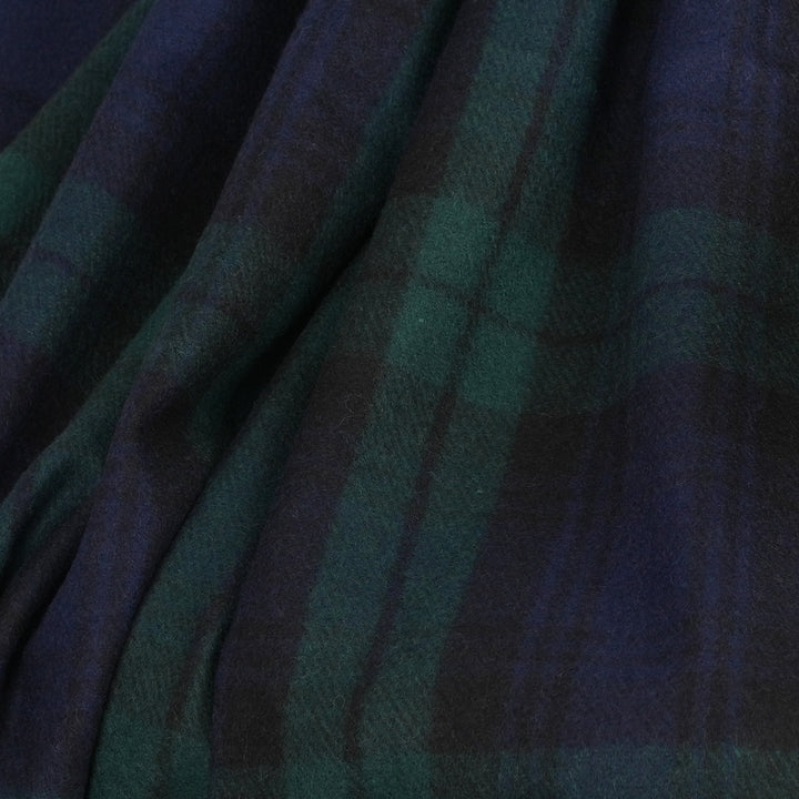 Highland Wool Blend Tartan Blanket Throw – Extra Warm Scottish Wool Blend – BLACK WATCH