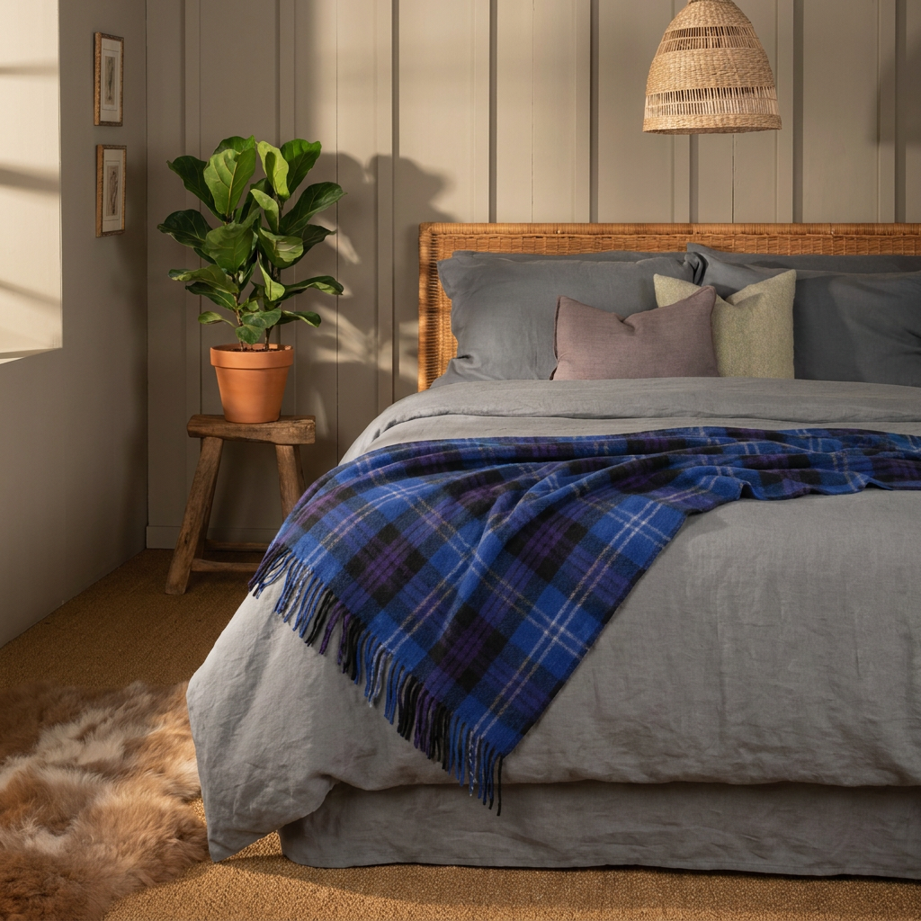 Highland Wool Blend Tartan Blanket Throw – Extra Warm Scottish Wool Blend – HERITAGE OF SCOTLAND