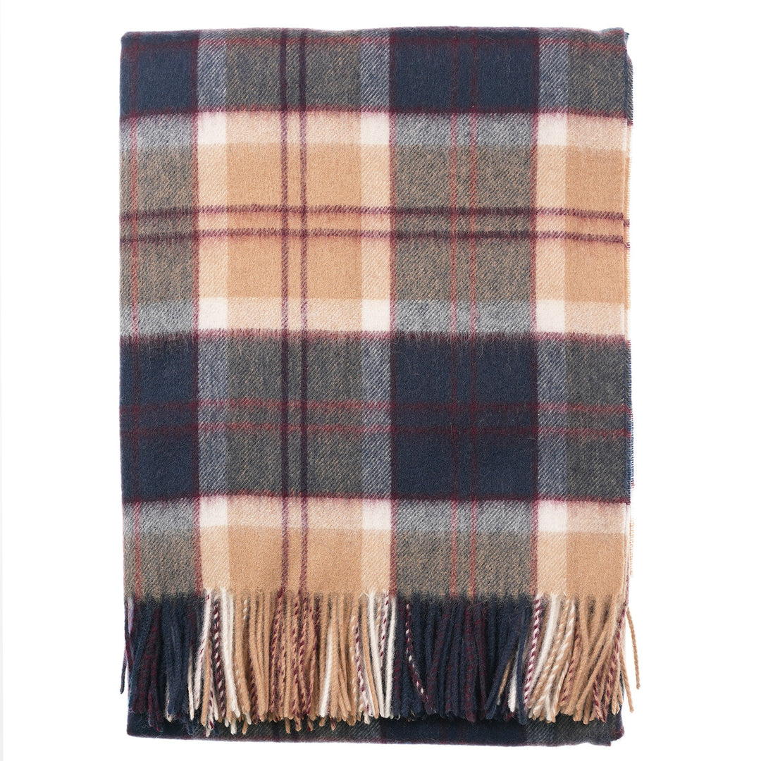 Edinburgh Lambswool Long Tartan Cape – Premium Plaid Wrap - Bannockbane Navy