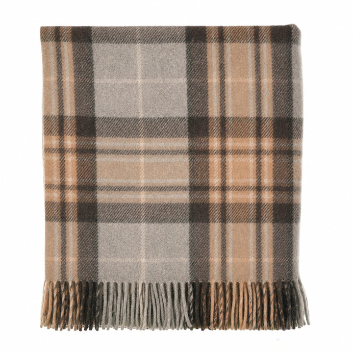Highland Wool Blend Tartan Blanket Throw – Extra Warm Scottish Wool Blend – MACKELLAR NATURAL